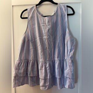 Vineyard Vines Blue and Red Striped Top